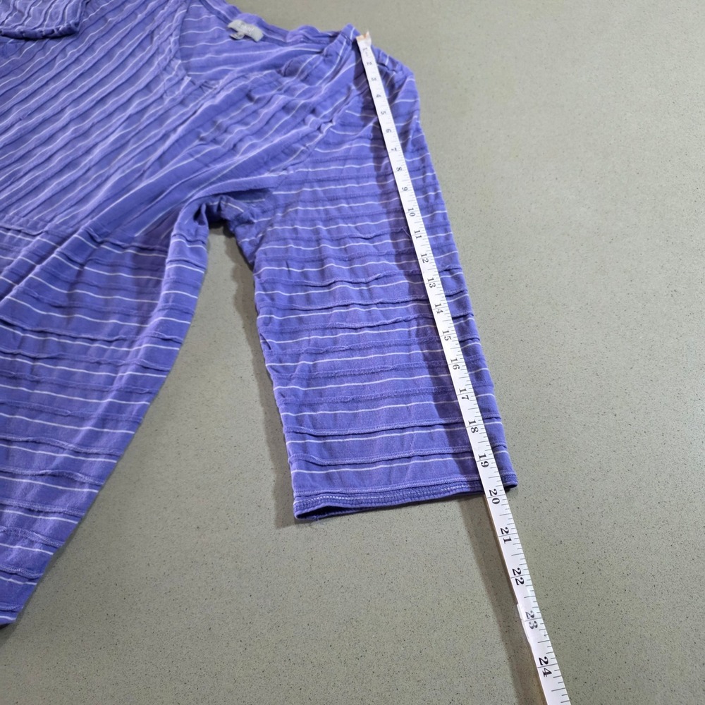 Habitat Purple Striped V-Neck Asymmetrical Cotton Tunic Top 78022 Large - Picture 9 of 11